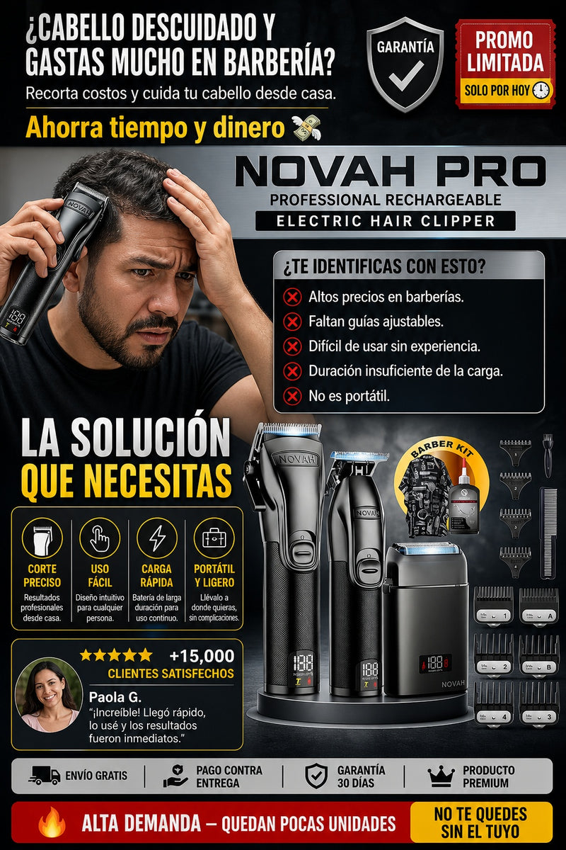 Cortadora eléctrica de cabello profesional recargable con guías ajustables - imagen 3