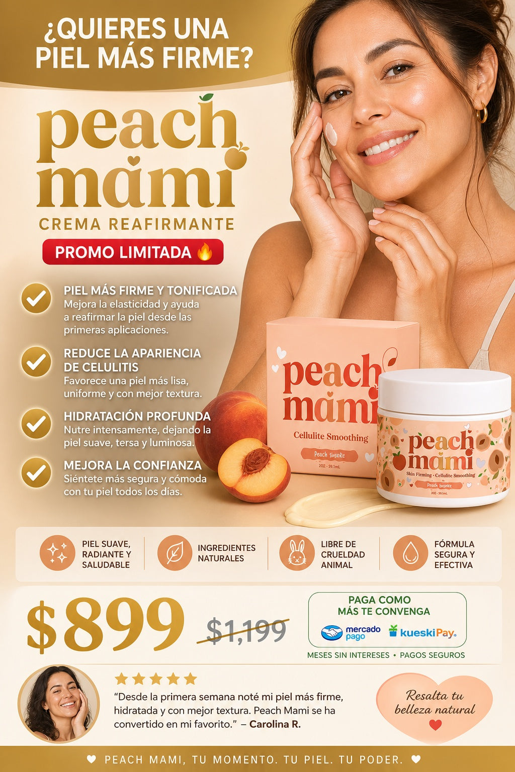Crema Peach Mami Corporal Reafirmante - imagen 3