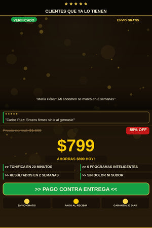Masajeador electroestimulador muscular EMS para abdomen brazos piernas 6 modos — testimonios