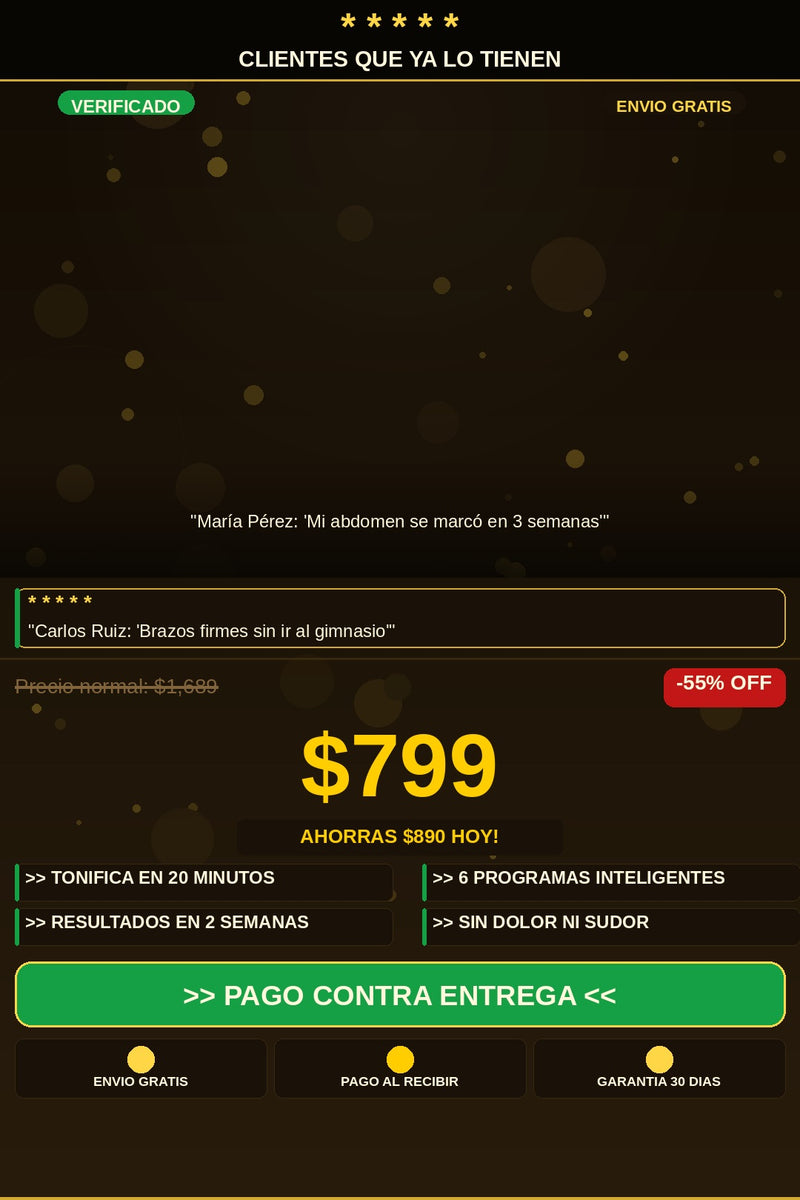 Masajeador electroestimulador muscular EMS para abdomen brazos piernas 6 modos — testimonios
