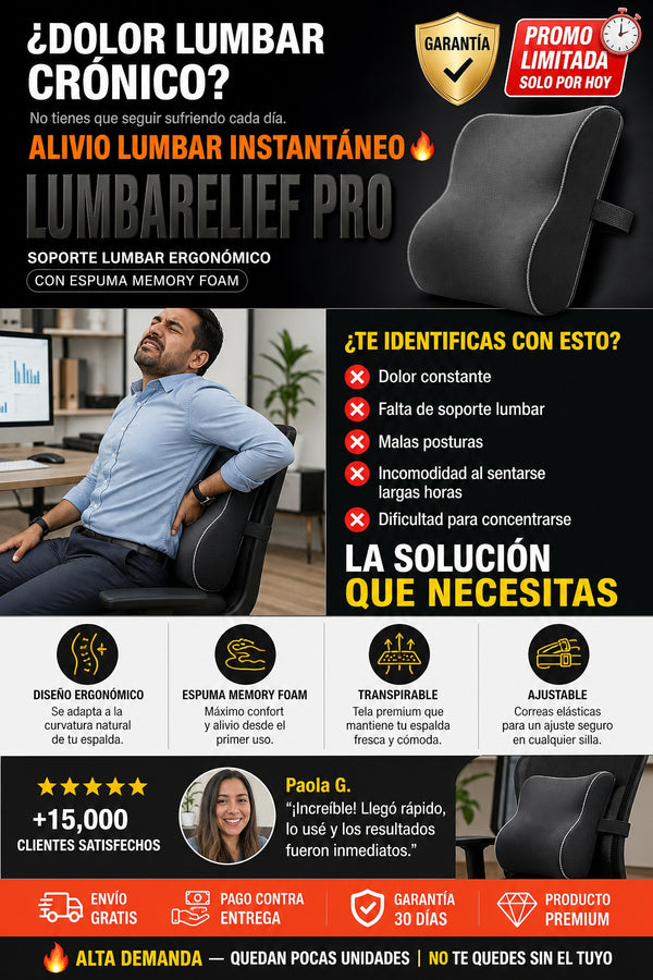 Soporte lumbar ergonómico con memory foam para silla de oficina - imagen 3