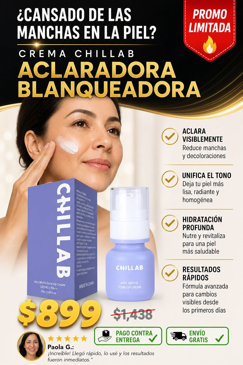 Crema Chillab Aclaradora Blanqueadora - imagen 3