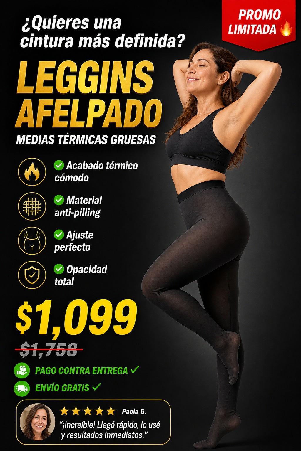 Leggins Afelpado Medias Termicas Gruesas - imagen 3