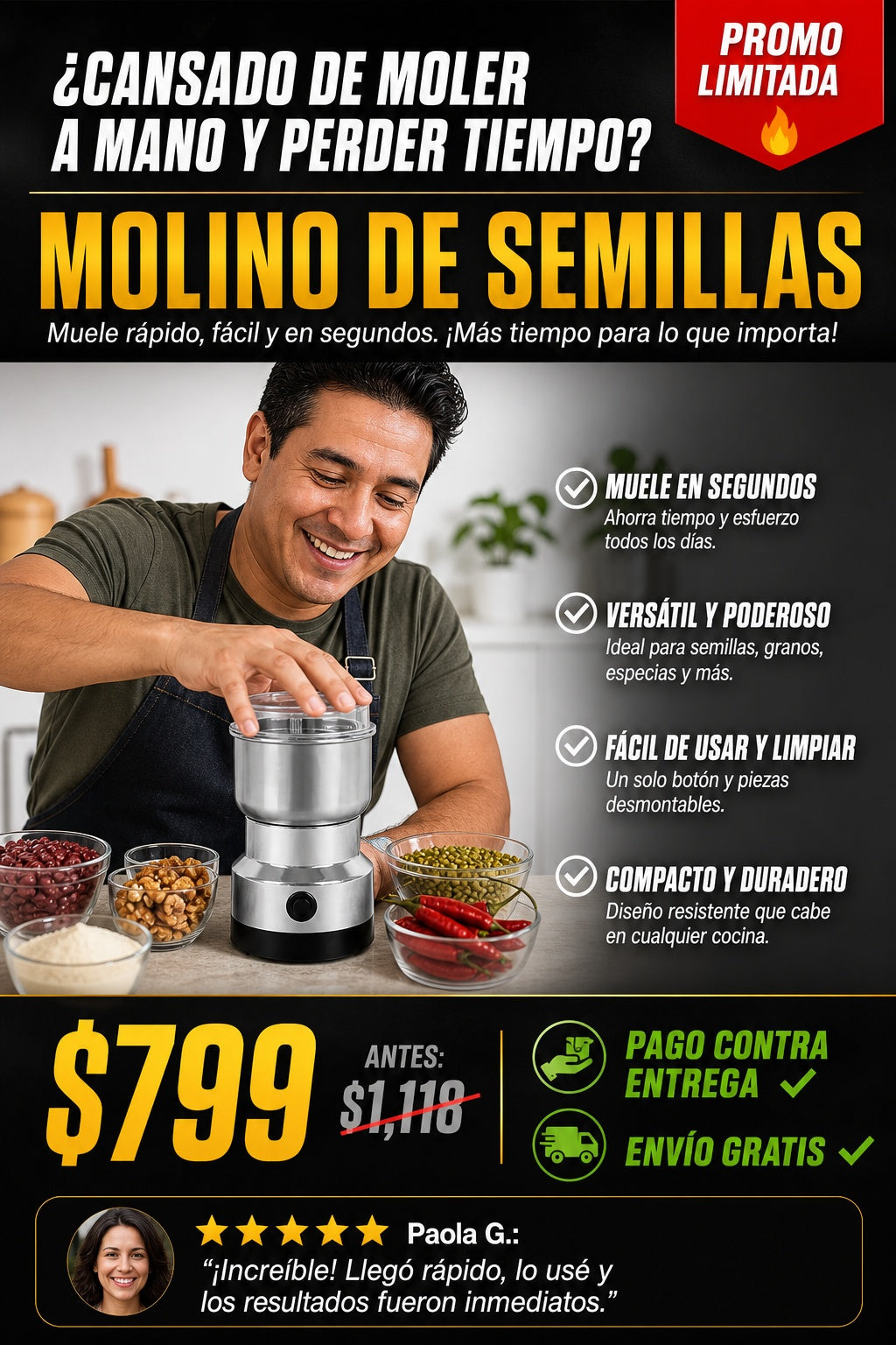 Molino Moledor De semillas - imagen 3