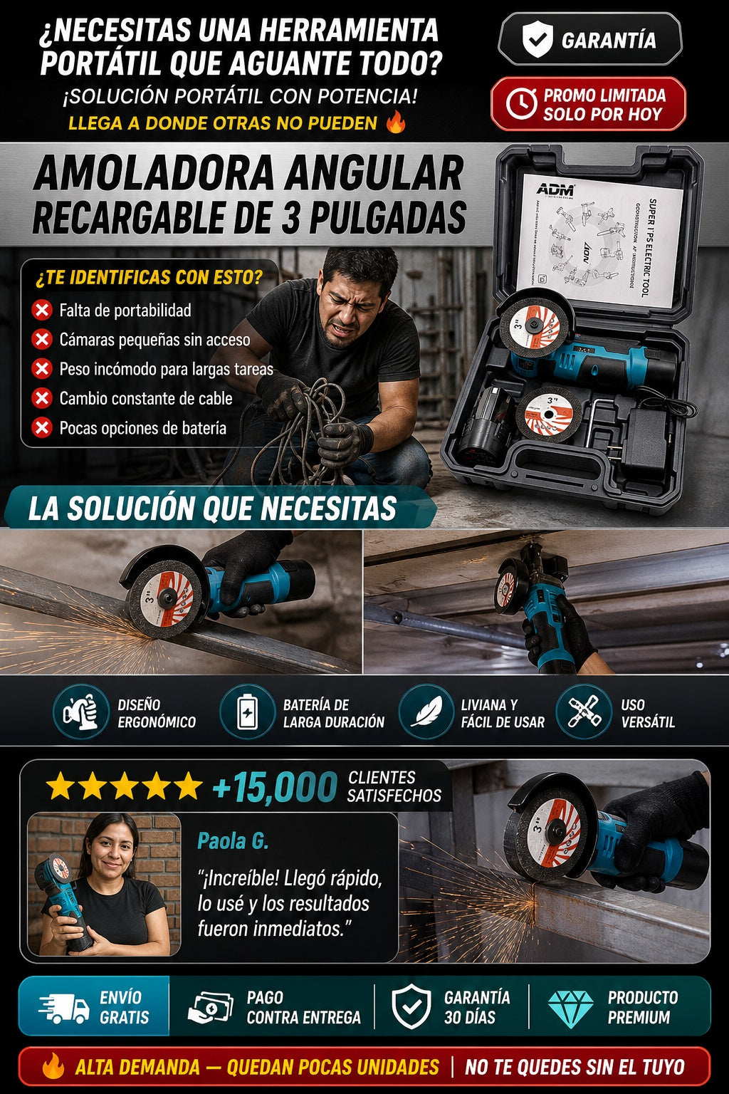 Amoladora Angular Recargable De 3 Pulgad - imagen 3