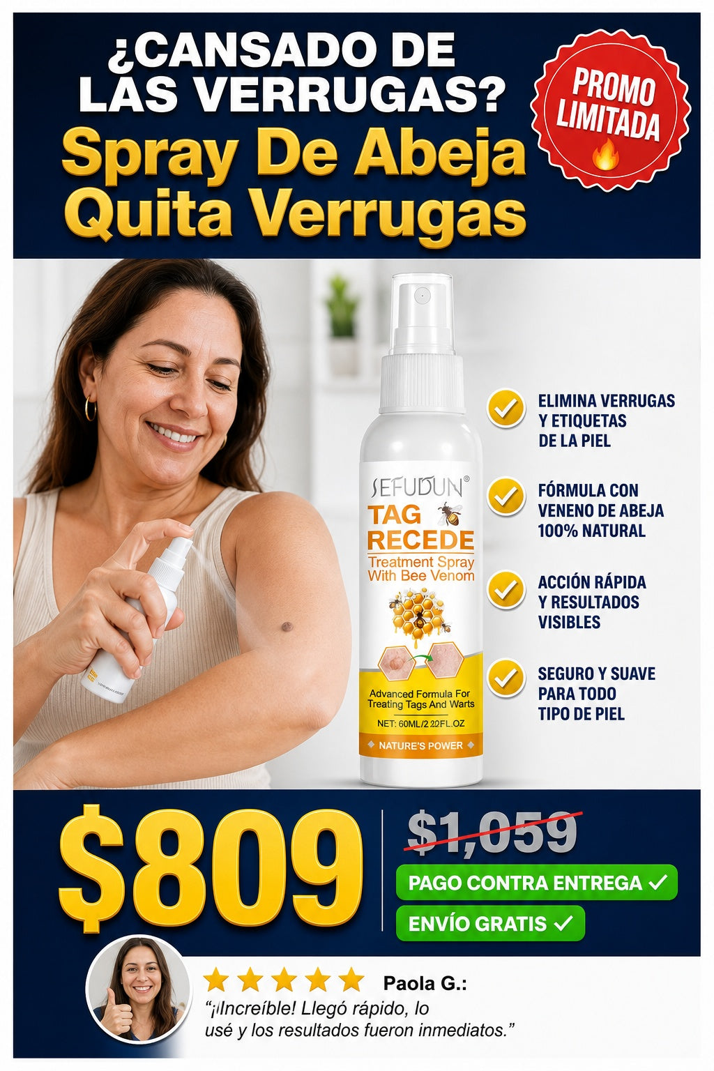 Spray De Abeja Quita Verrugas - imagen 3