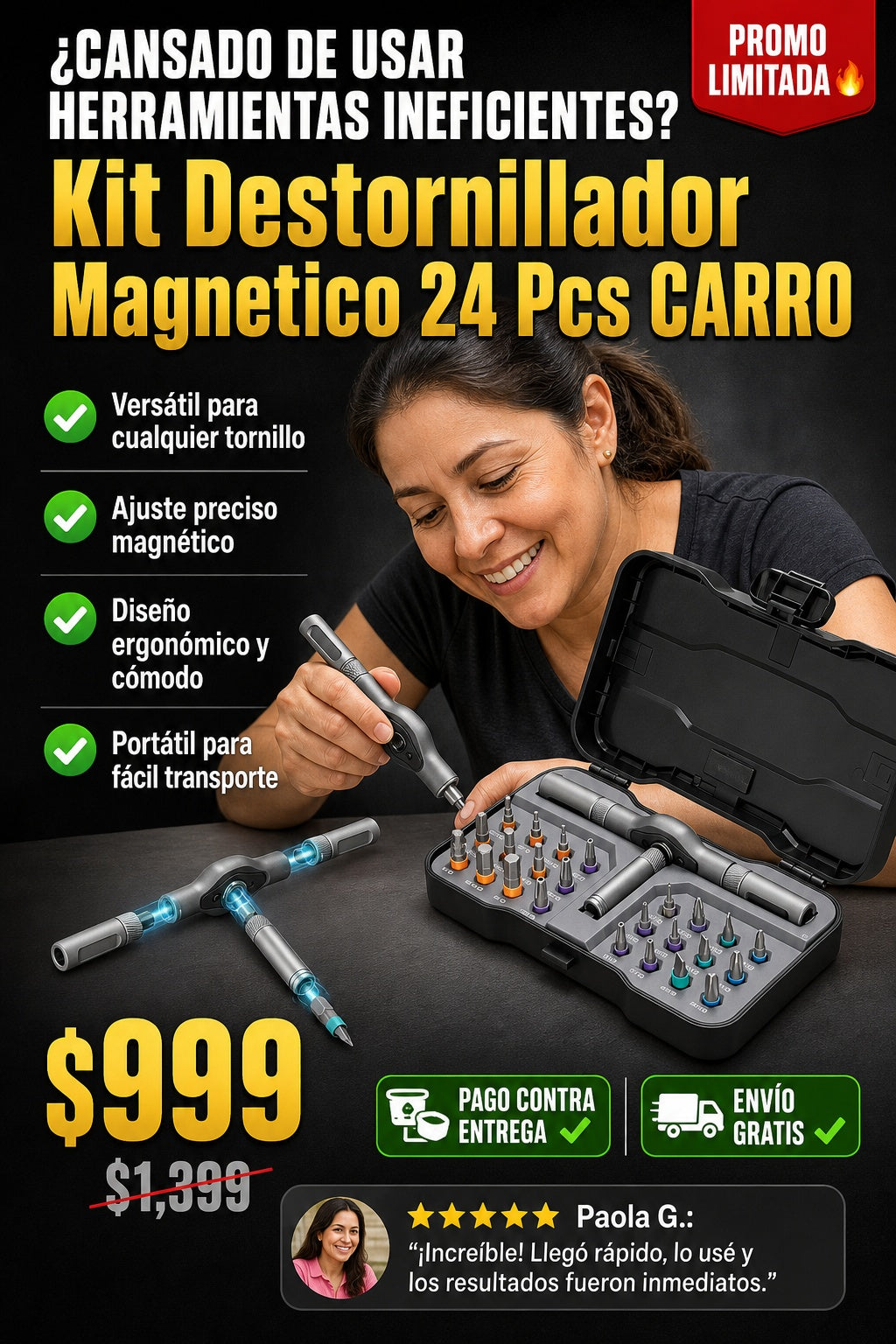 Kit Destornillador Magnetico 24 Pcs CARRO - imagen 3
