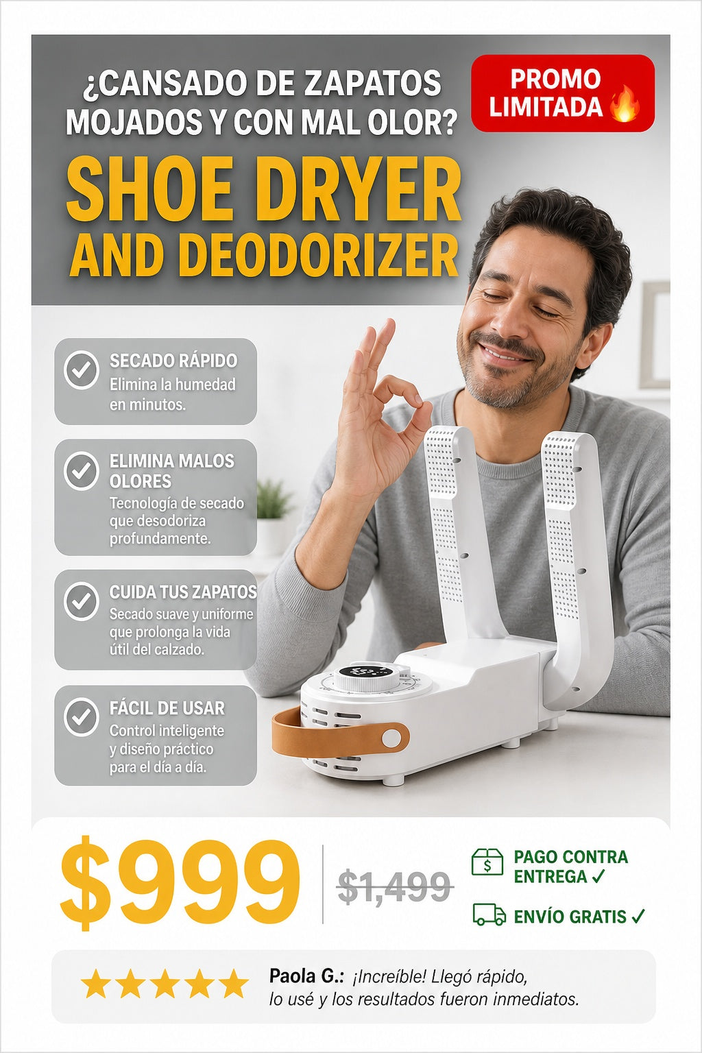 Secadora Y Desodorizante Para Calzado - imagen 3