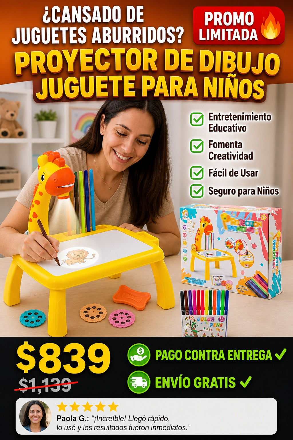 Proyector De Dibujo Juguete Para Ninos - imagen 3