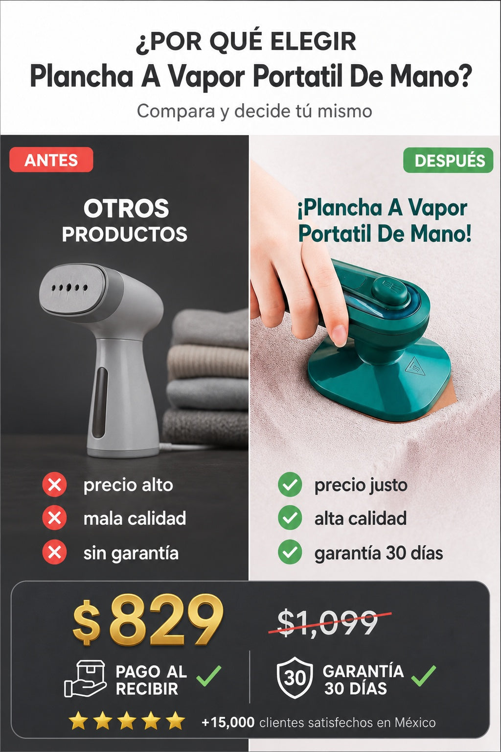 Plancha A Vapor Portatil De Mano - imagen 4