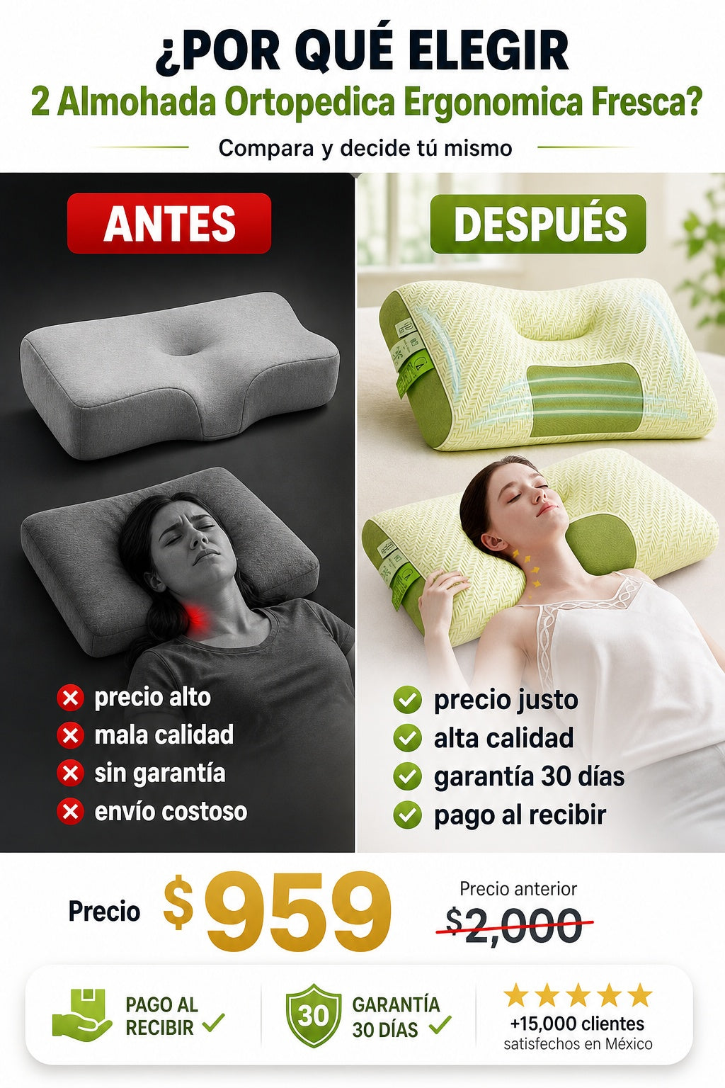 2 Almohada Ortopedica Ergonomica Fresca - imagen 4