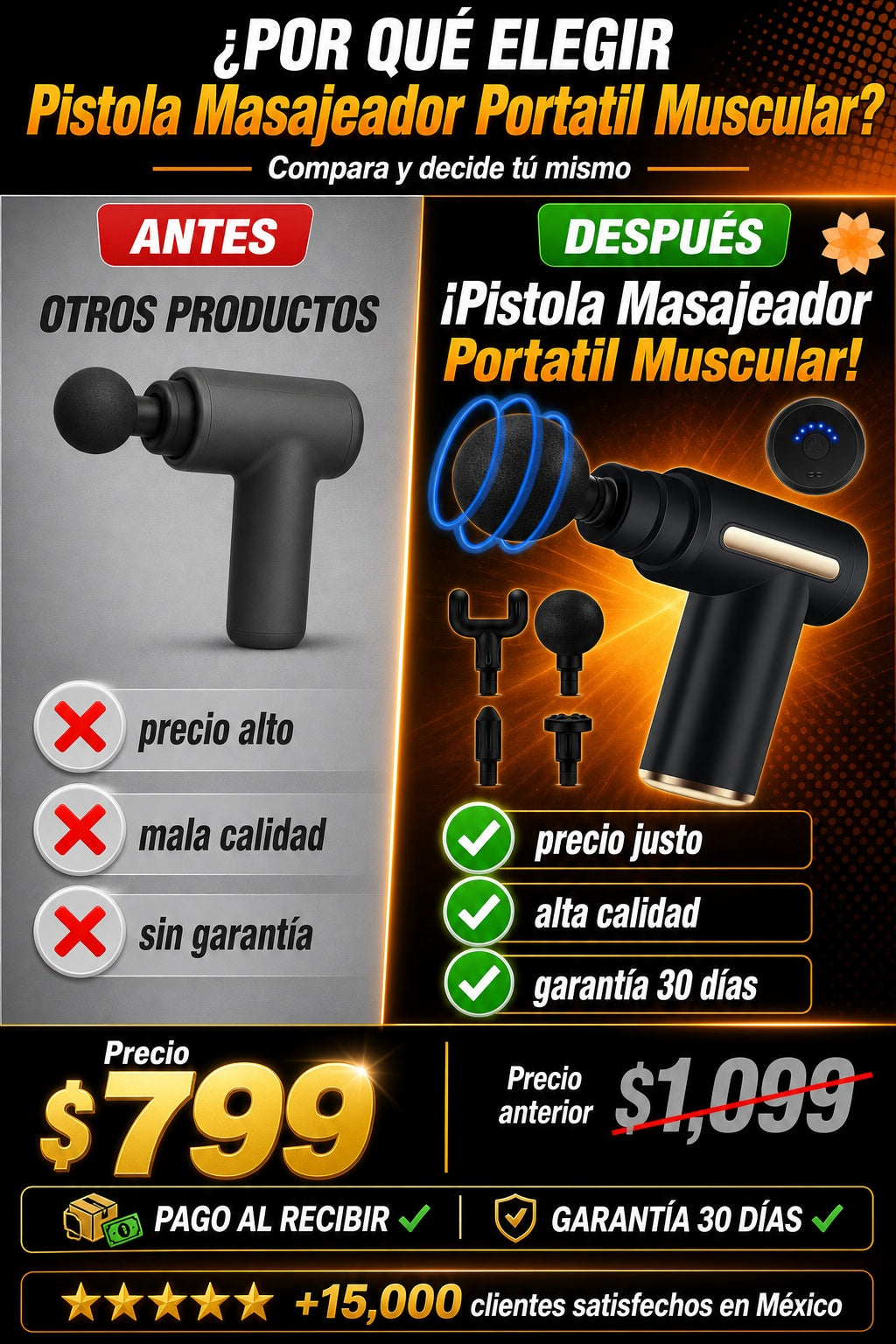 Pistola Masajeador Portatil Muscular - imagen 4