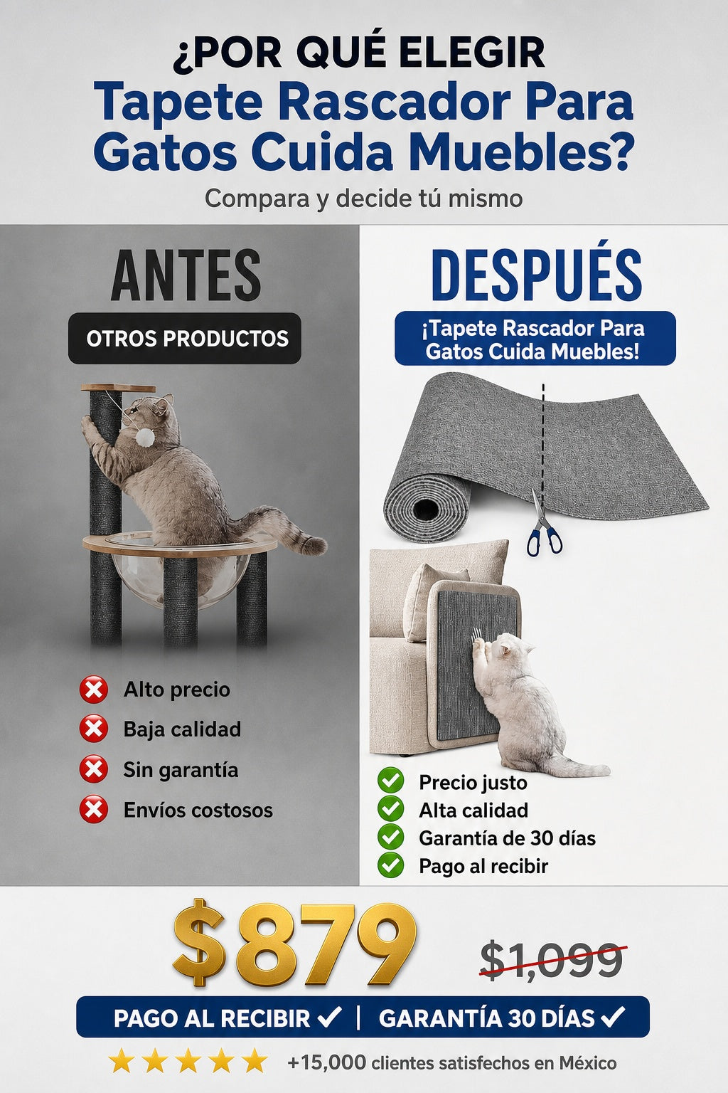 Tapete Rascador Para Gatos Cuida Muebles - imagen 4