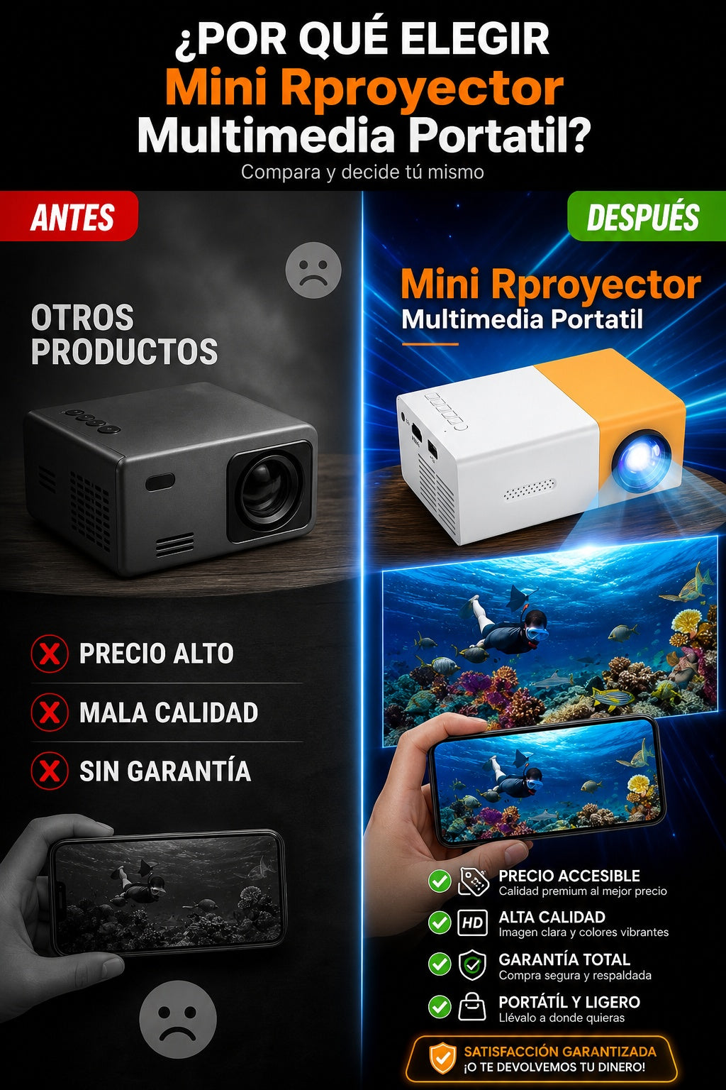 Mini Rproyector Multimedia Portatil - imagen 4