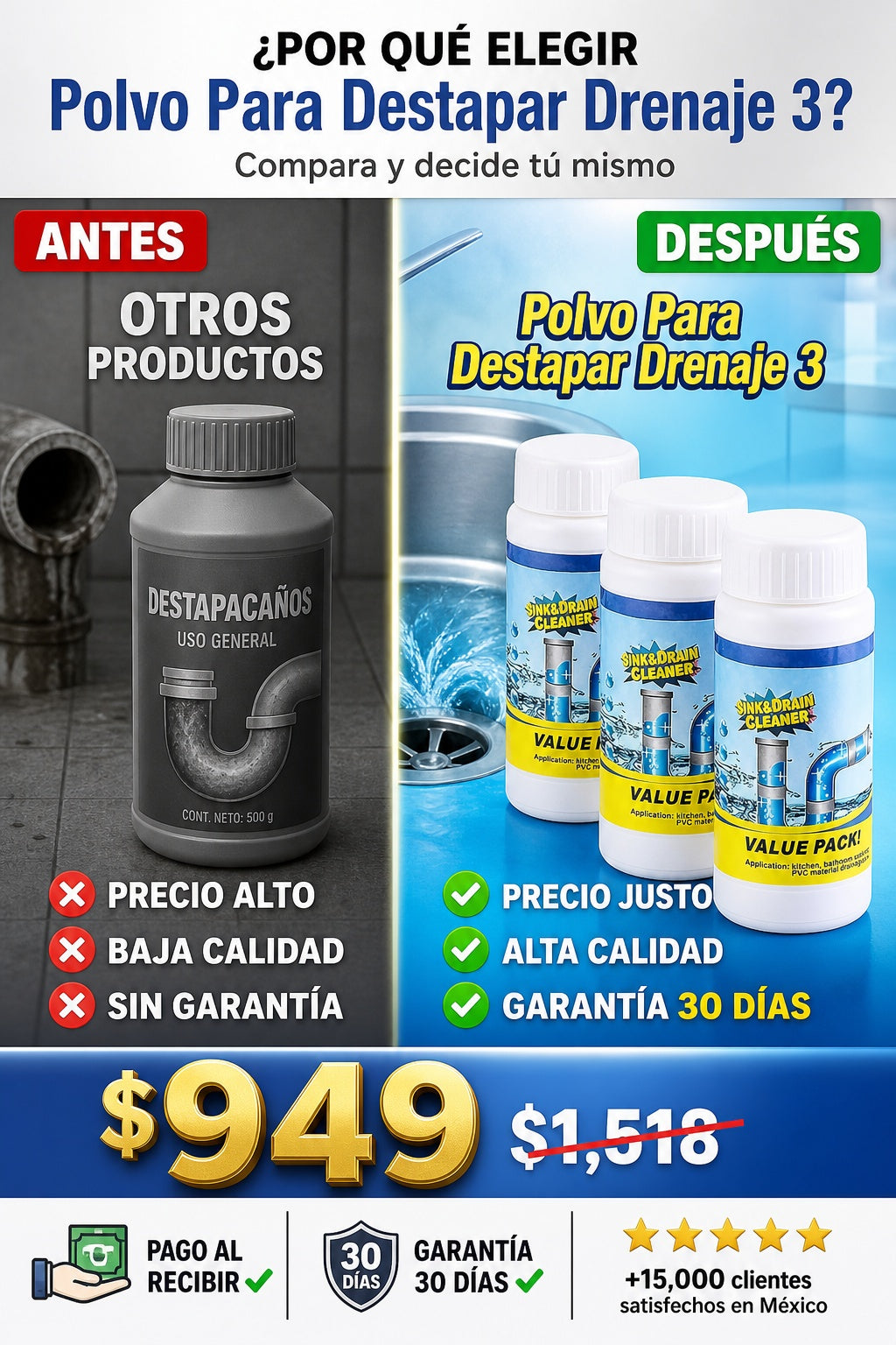Polvo Para Destapar Drenaje 3 - imagen 4