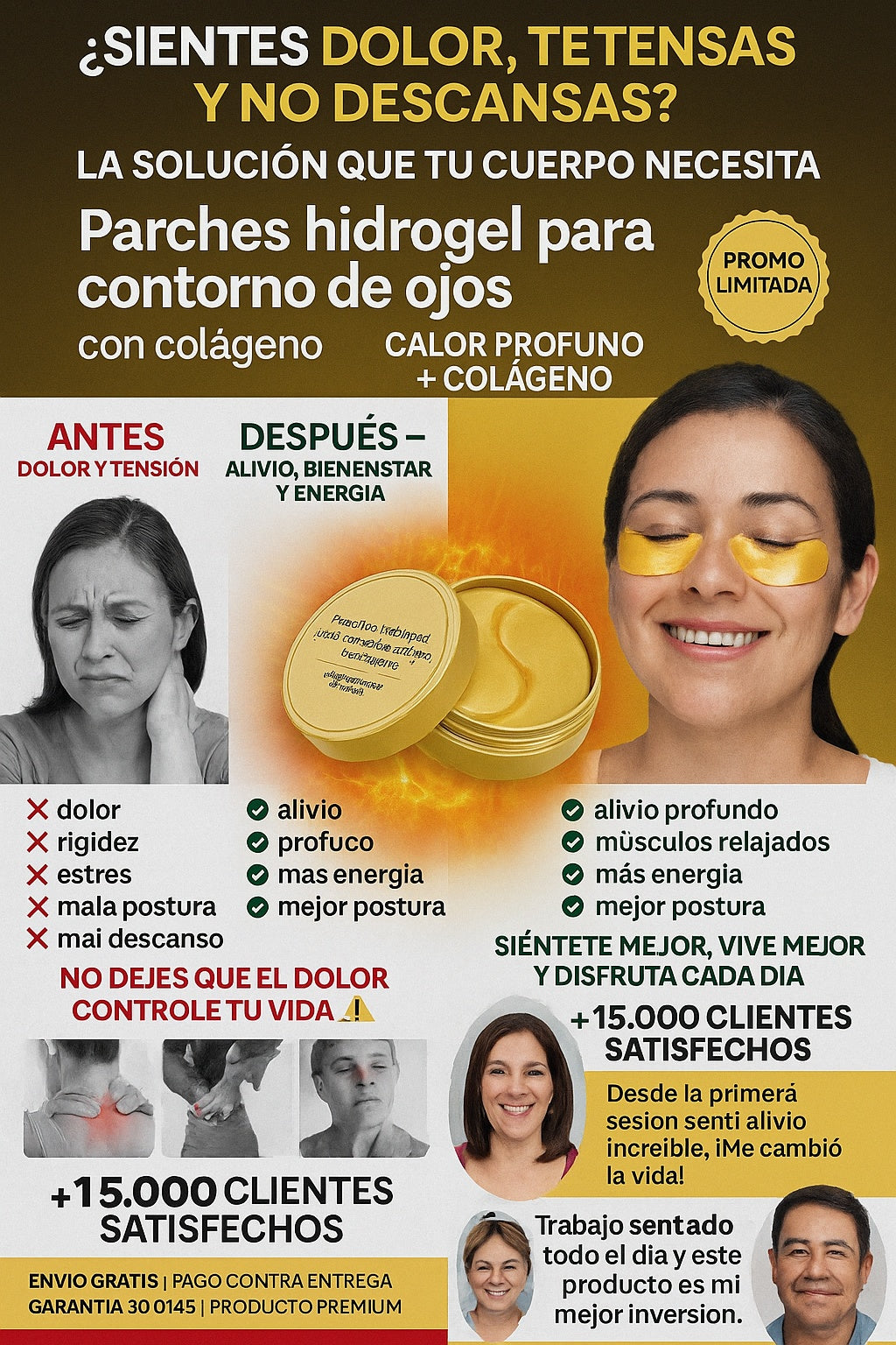 Parches hidrogel para contorno de ojos con colágeno 60 unidades - imagen 4