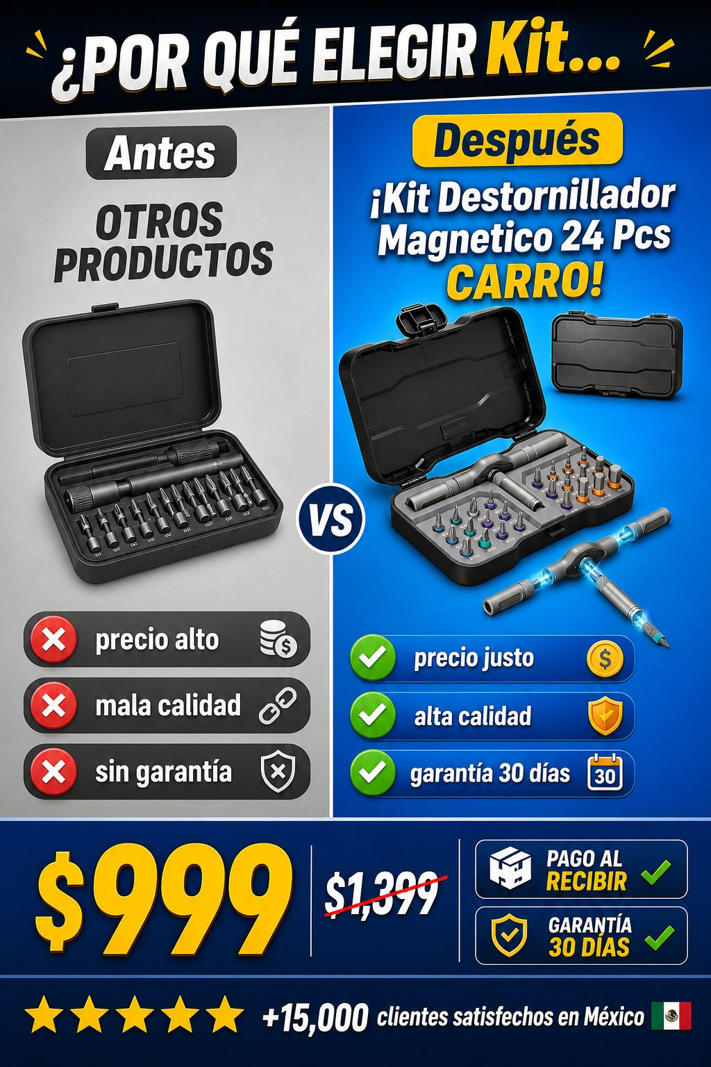 Kit Destornillador Magnetico 24 Pcs CARRO - imagen 4