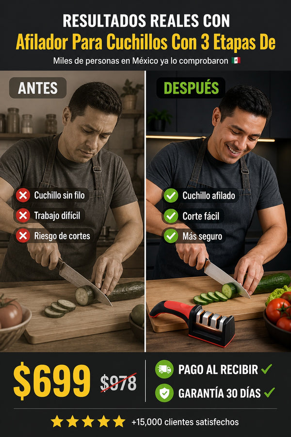 Afilador Para Cuchillos Con 3 Etapas De - imagen 4