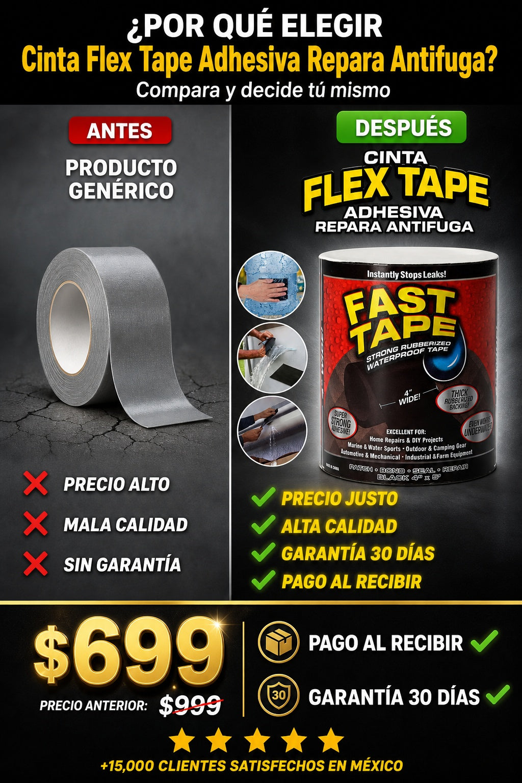 Cinta Flex Tape Adhesiva Repara Antifuga - imagen 4