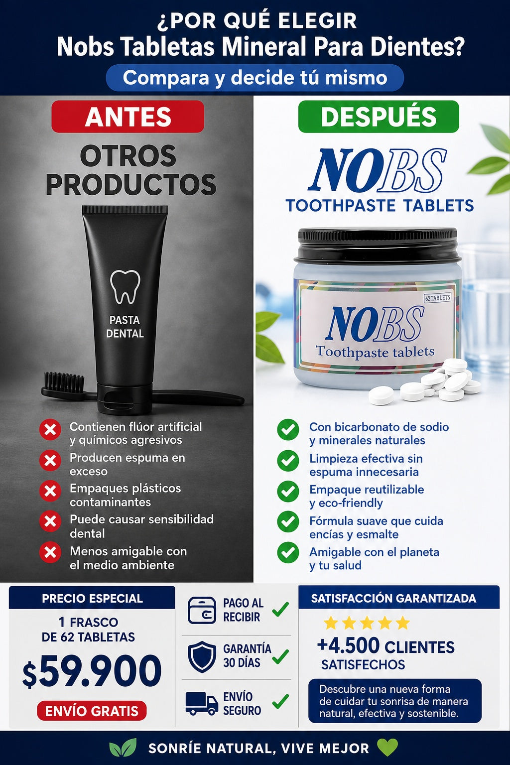 Nobs Tabletas Mineral Para Dientes - imagen 4