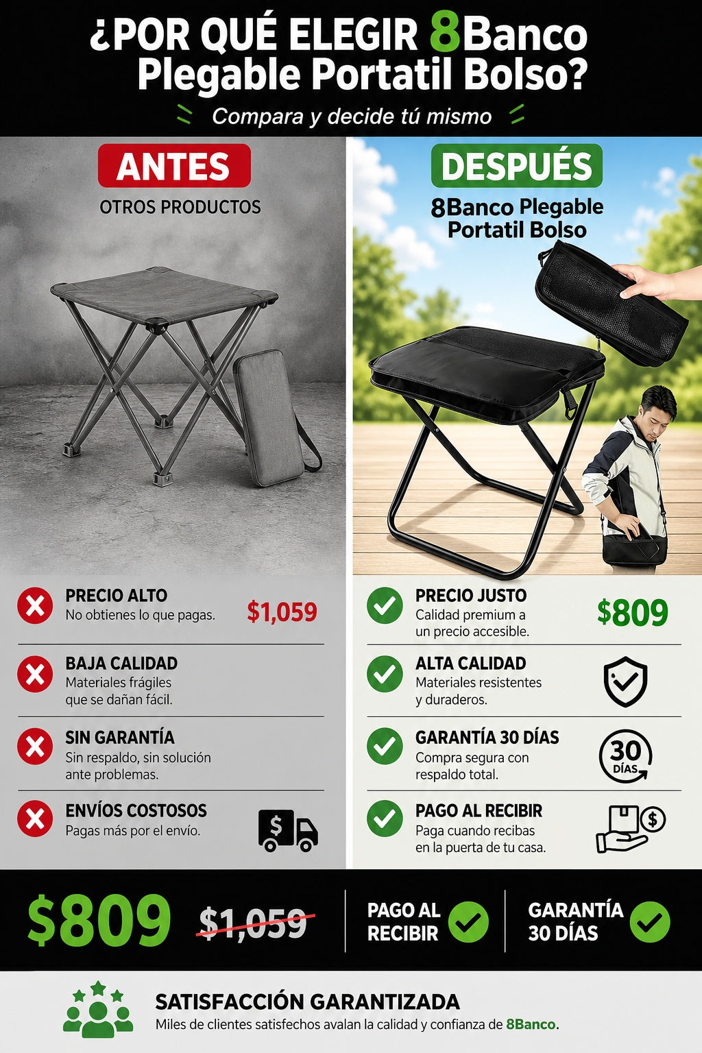 8Banco Plegable Portatil Bolso - imagen 4