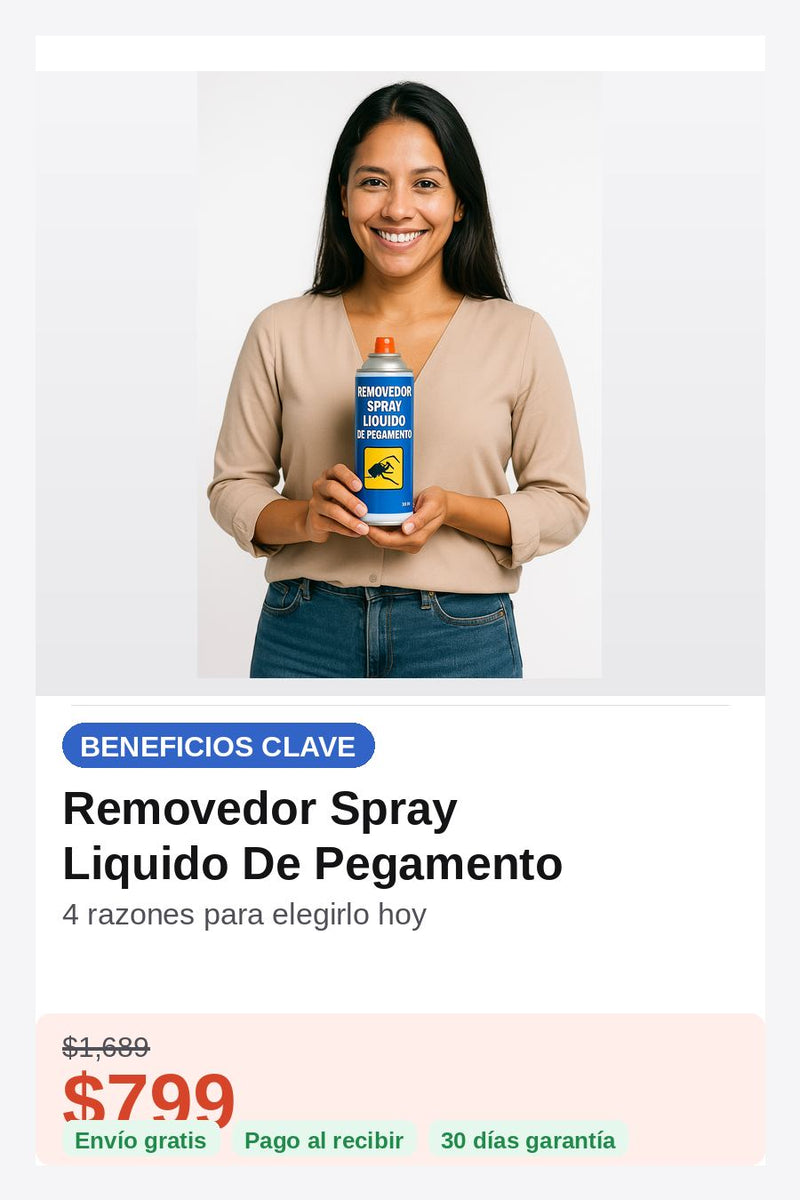 Removedor Spray Liquido De Pegamento — beneficios
