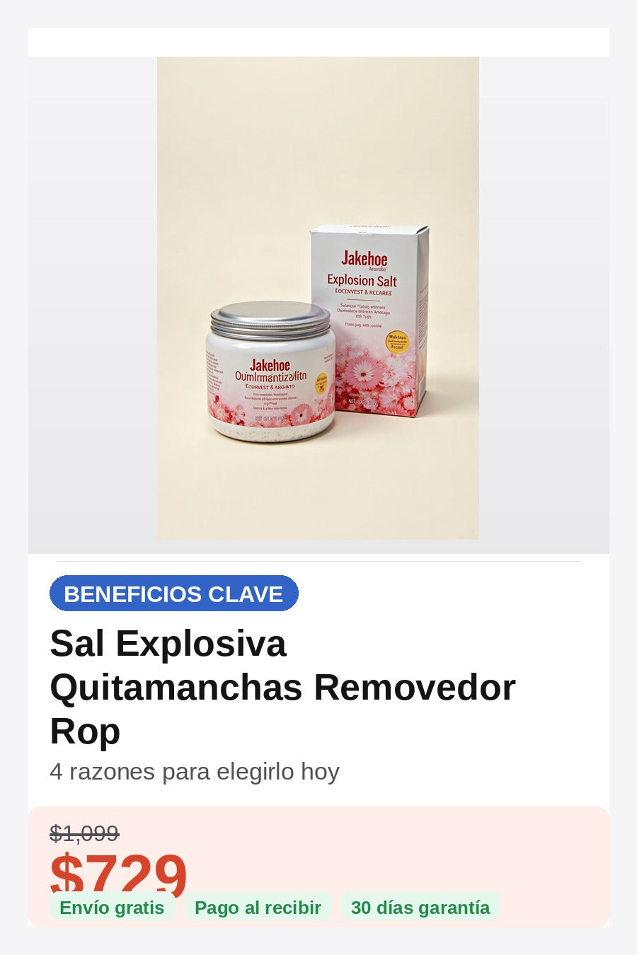 Sal Explosiva Quitamanchas Removedor Rop — beneficios