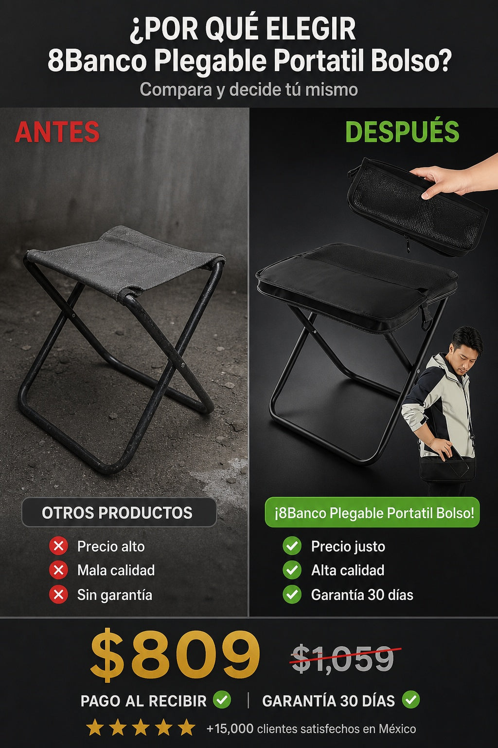 8Banco Plegable Portatil Bolso - imagen 4