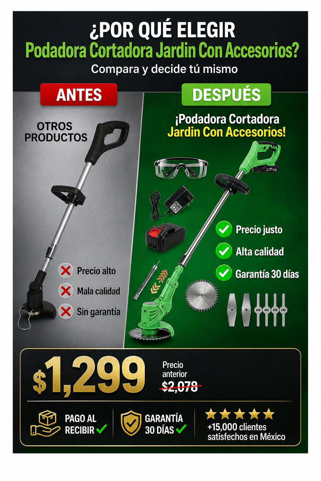 Podadora Cortadora Jardin Con Accesorios - imagen 4