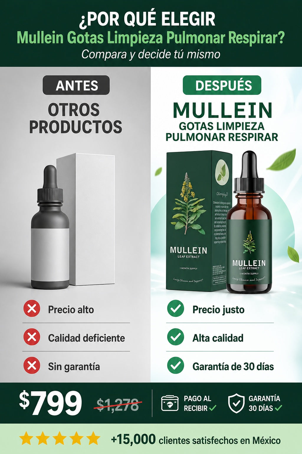 Mullein Gotas Limpieza Pulmonar Respirar - imagen 4