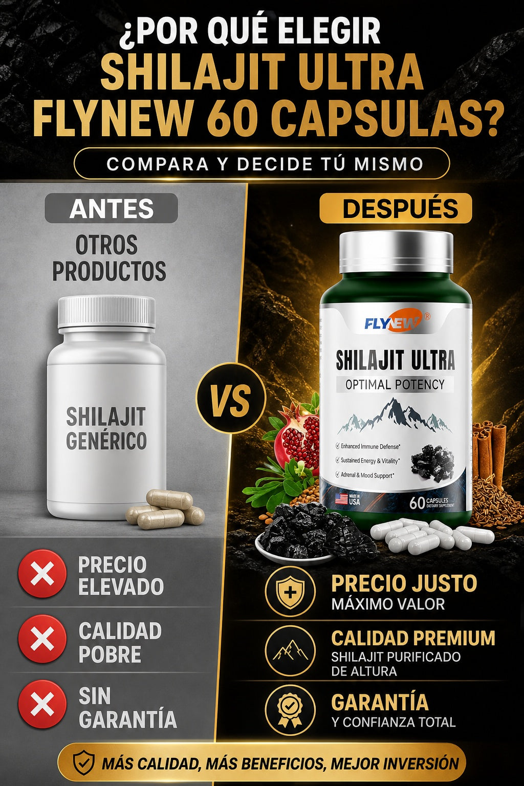 Shilajit Ultra Flynew 60 Capsulas - imagen 4