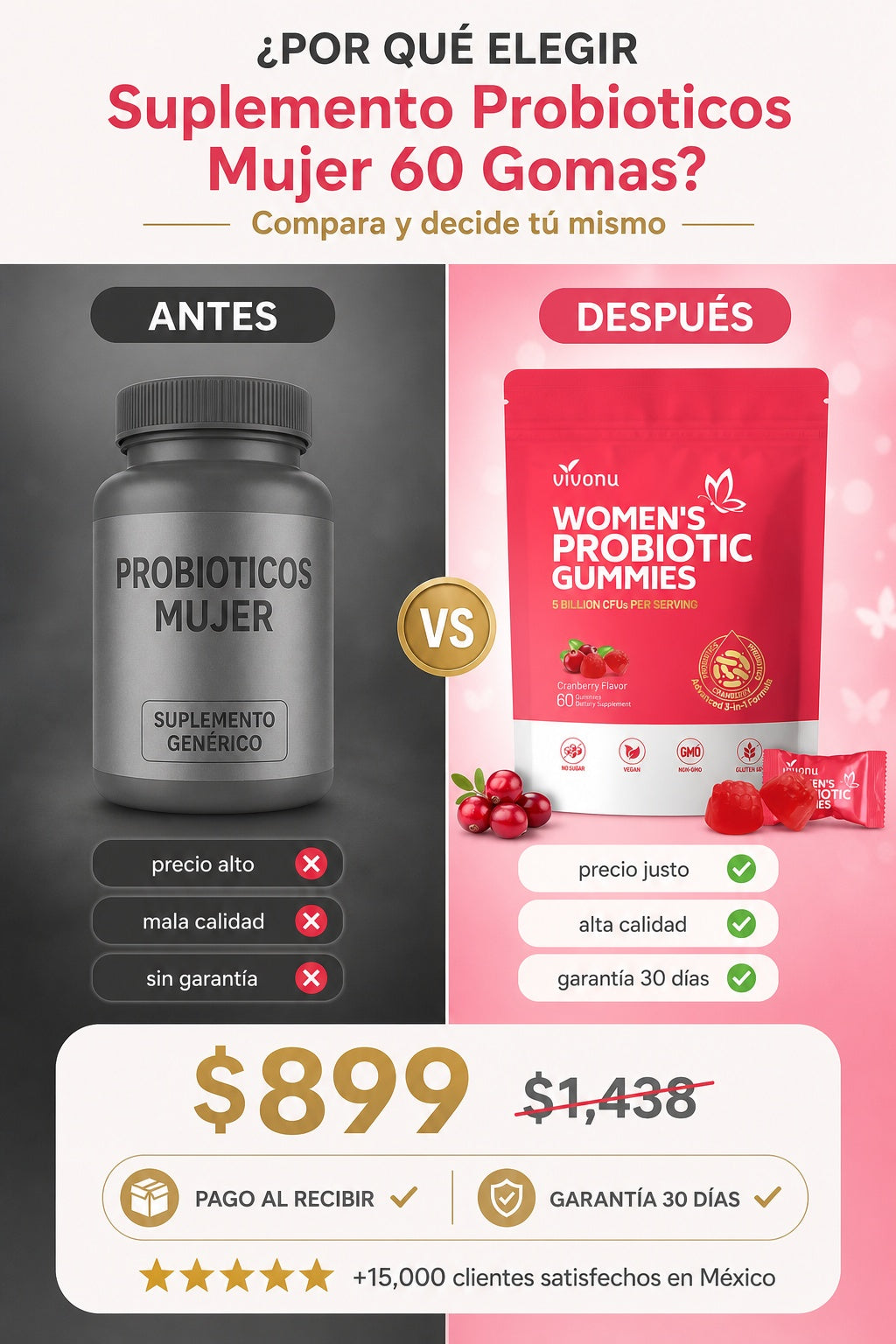 Suplemento Probioticos Mujer 60 Gomas - imagen 4