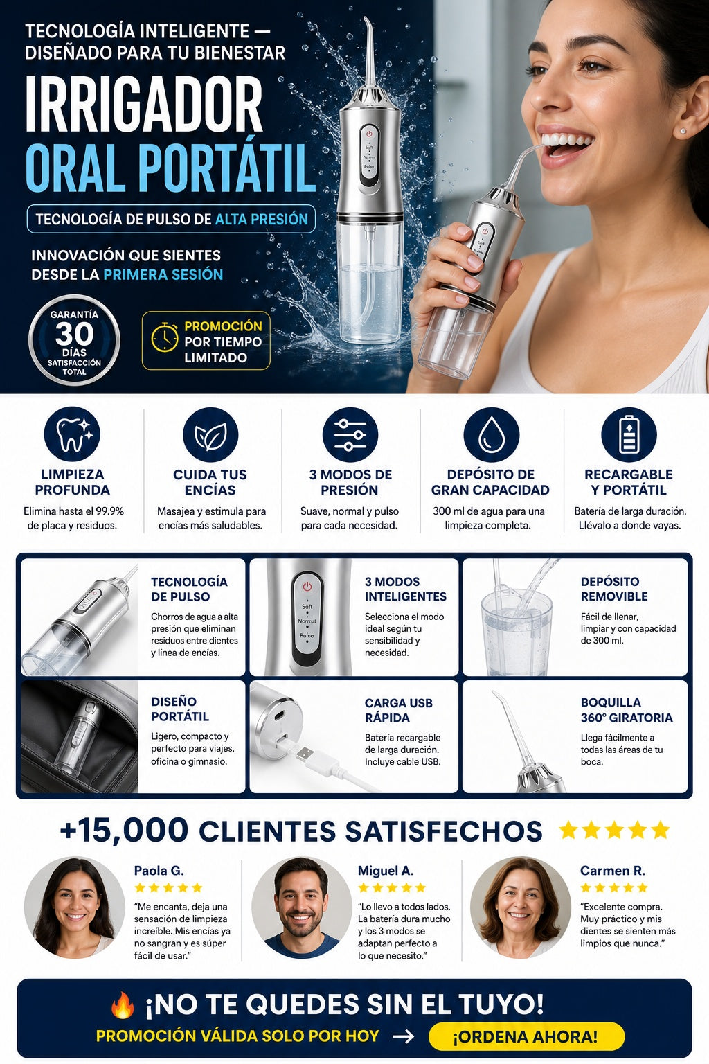 Irrigador Dental Recargable - imagen 5