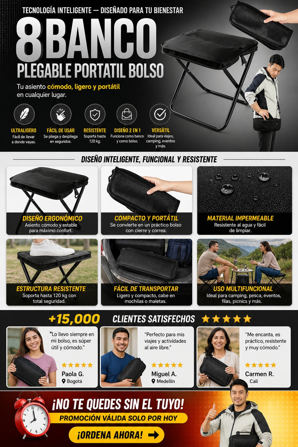 8Banco Plegable Portatil Bolso - imagen 5