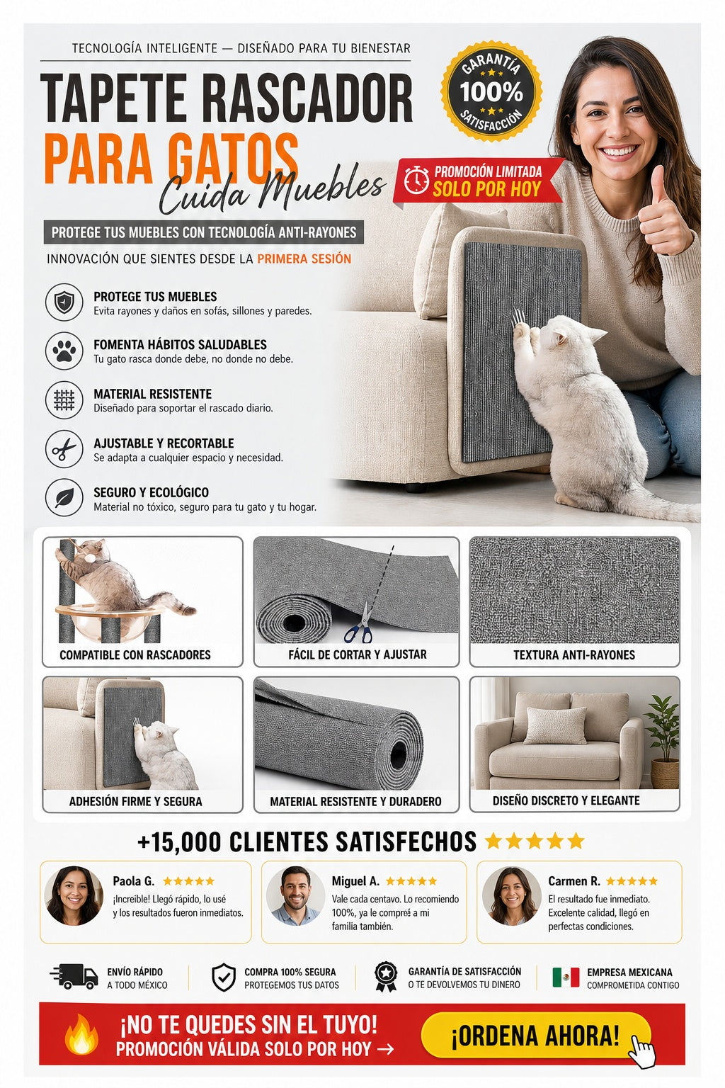 Tapete Rascador Para Gatos Cuida Muebles - imagen 5