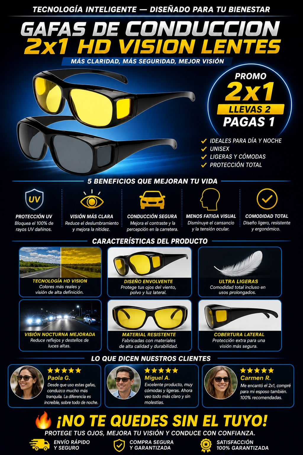Gafas De Conduccion 2x1 Hd Vision Lentes - imagen 5