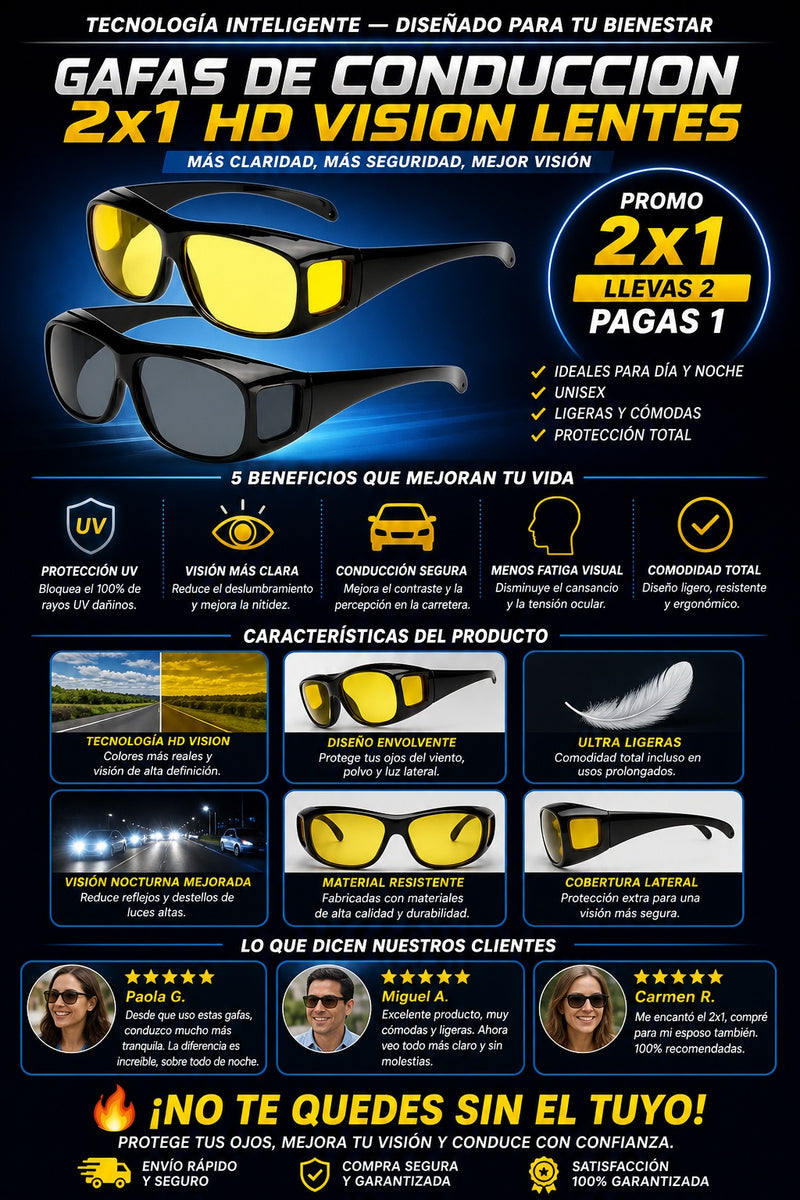 Gafas De Conduccion 2x1 Hd Vision Lentes - imagen 5