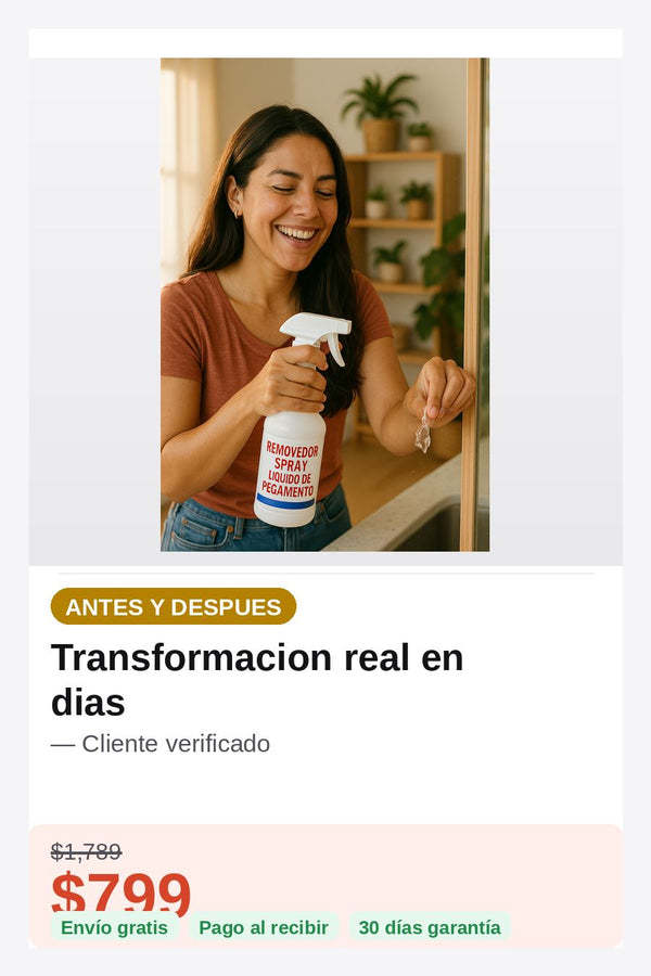 Removedor Spray Liquido De Pegamento — antes-despues