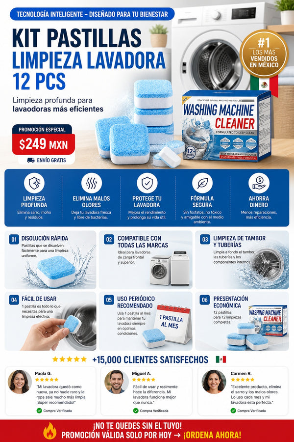 Kit Pastillas Limpieza Lavadora 12 Pcs - imagen 5