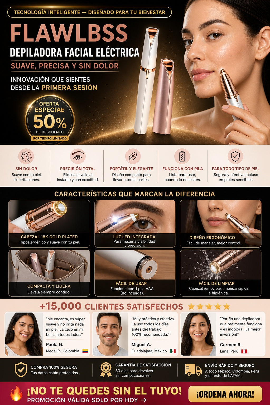 Depiladora Facial Electrica Flawlbss - imagen 5