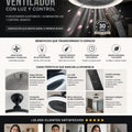 Lampara Ventilador Con Luz Y Control - imagen 5