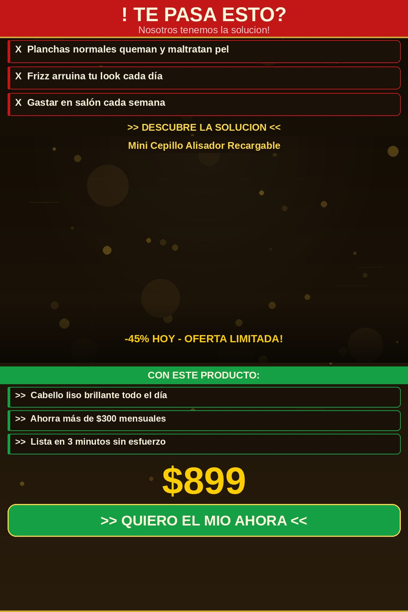 Mini Cepillo Alisador Recargable Viral — problema-solucion