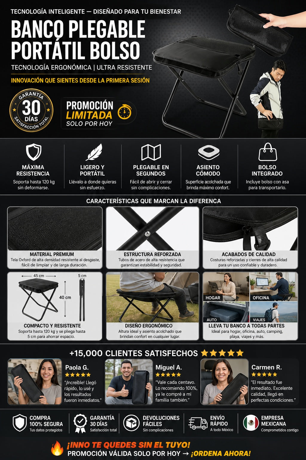 8Banco Plegable Portatil Bolso - imagen 5