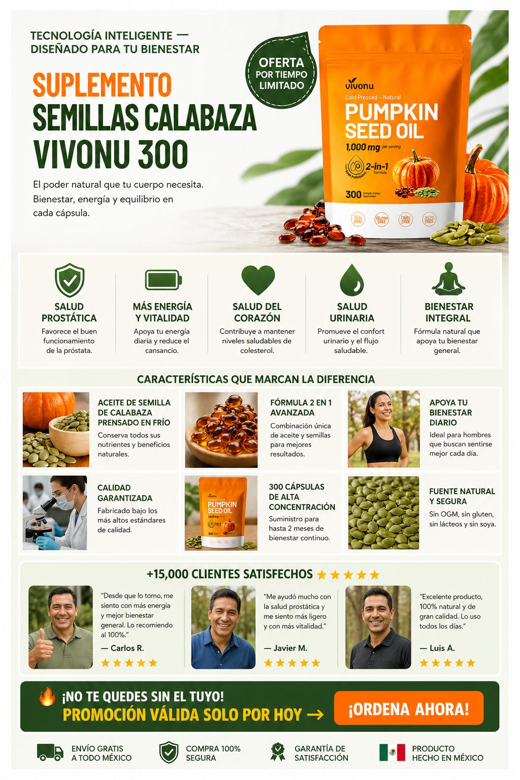 Suplemento Semillas Calabaza Vivonu 300 - imagen 5