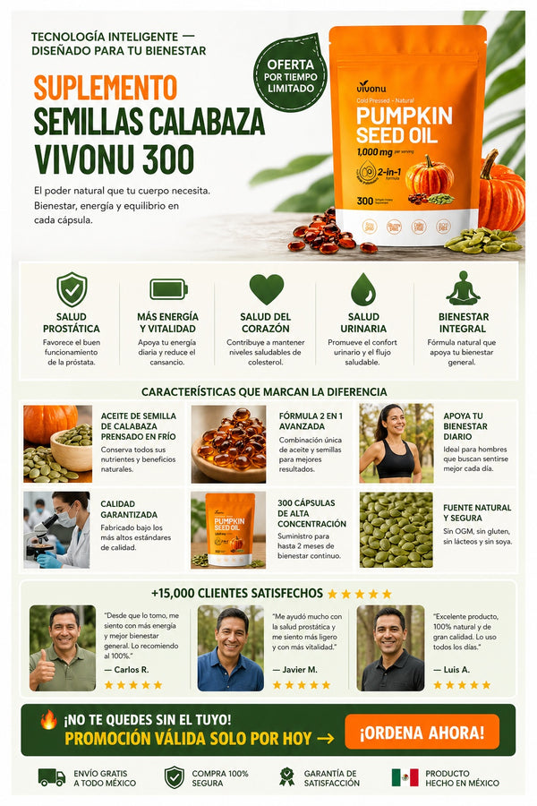 Suplemento Semillas Calabaza Vivonu 300 - imagen 5