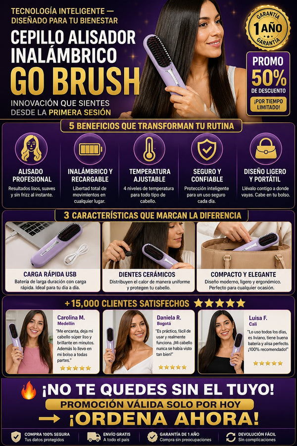 Cepillo Alisador Inalambrico Go Brush - imagen 5