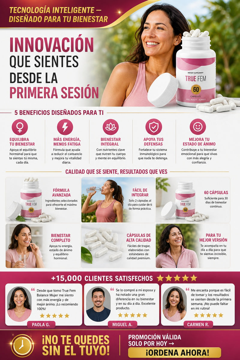 Suplemento True Fem Balance Mujer 60 Cap - imagen 5