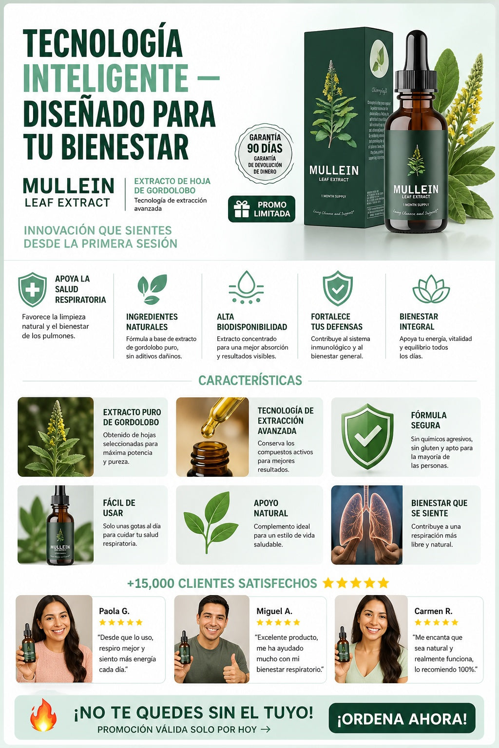 Mullein Gotas Limpieza Pulmonar Respirar - imagen 5