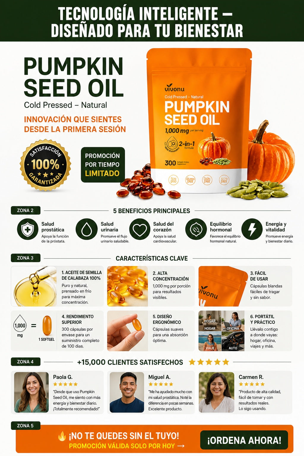 Suplemento Semillas Calabaza Vivonu 300 - imagen 5