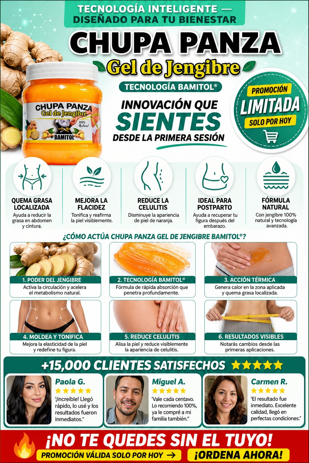 Chupa Panza Gel De Jengibre Bamintol - imagen 5